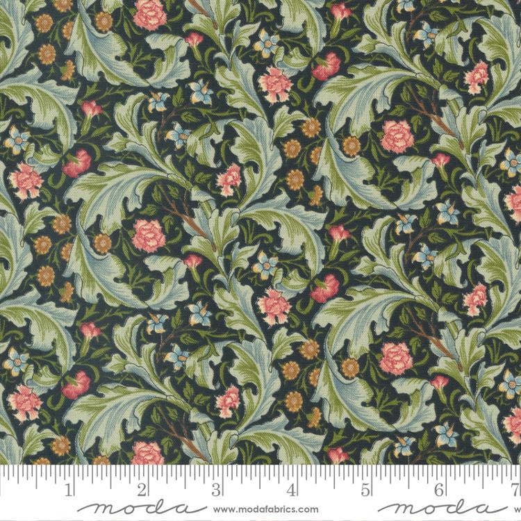 Moda - Morris Meadow - Liecester Leaf, Damask Black