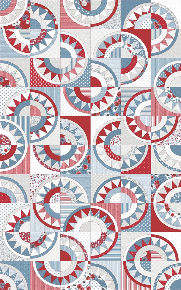 Moda - Old Glory - 36' NY Beauty Cheater Quilt, Multi