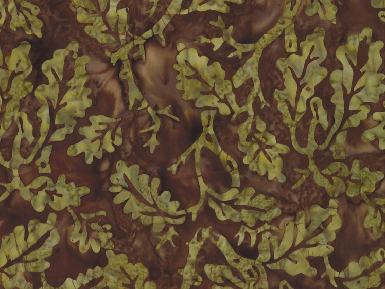 Moda - Paint Box Batiks - Oak Leaf, Brown