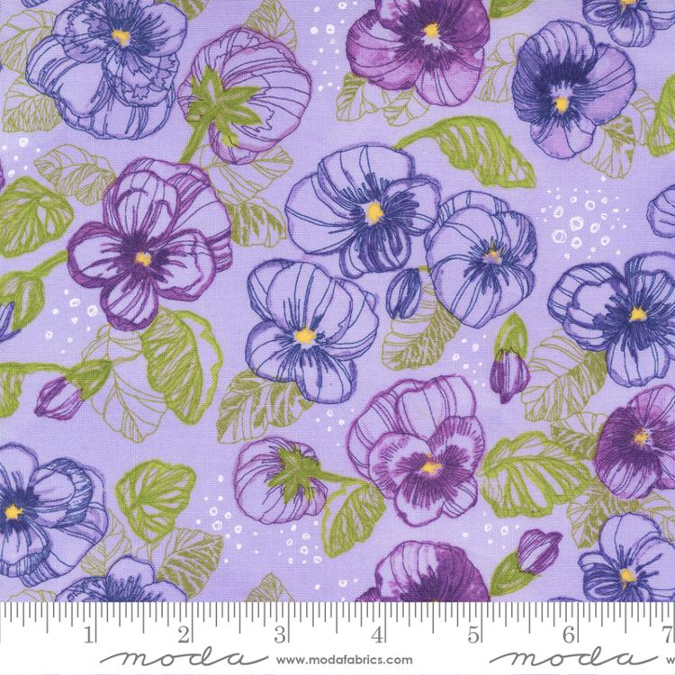 Moda - Pansy's Posies - Watercolor Pansy, Lavender