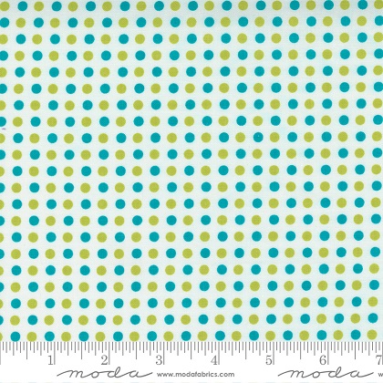 Moda - Petal Power - Rainbow Dots, Truly Turquoise