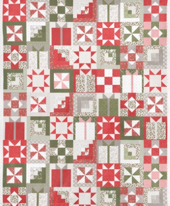 Moda - Quilting Cuddle - Christmas Eve - Christmas Cheater Patchwork, Snow