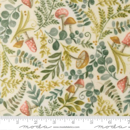 Moda - Quilting Cuddle - Effies Woods - Leaves & Mushrooms, Cloud