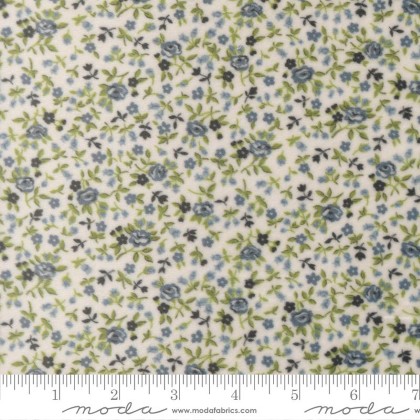 Moda - Quilting Cuddle - Nantucket Summer - Meadow Small Floral, Cream Blue