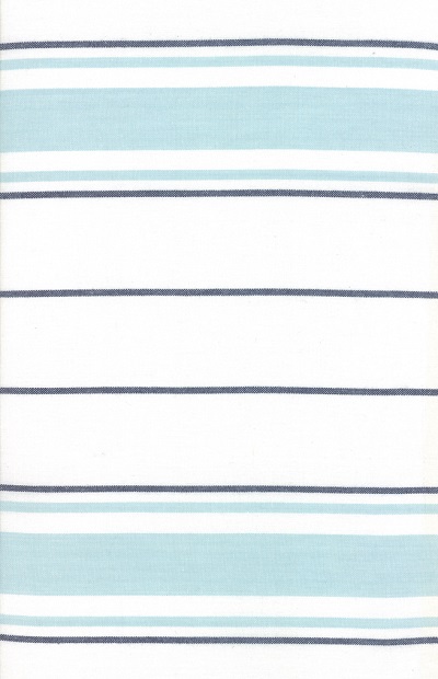 Moda - Rock Pool Toweling - 18' Hemmed Edge Woven Stripe, White/Seaglass