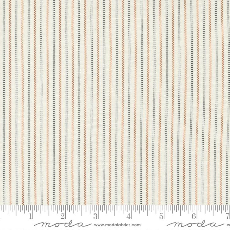 Moda - Rustic Gatherings - Dashed Stripe, Cloud