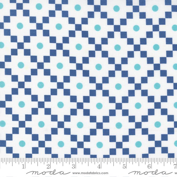 Moda - Simply Delightful - Journey Geometric, Nautical Blue