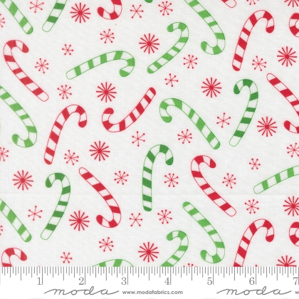 Moda - Snow Time - Candy Cane, Winter White