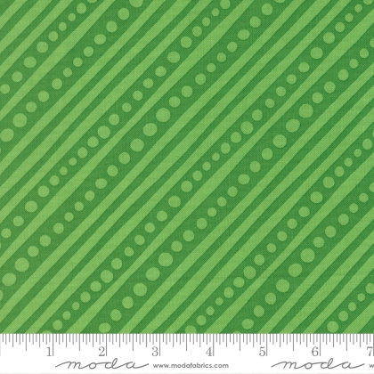 Moda - Snow Time - Dotted Bias Stripe, Holly leaf