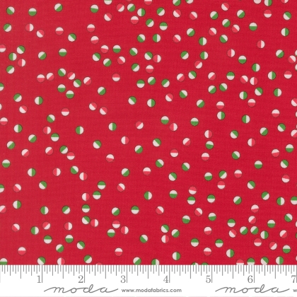 Moda - Snow Time - Jolly Dots, Poinsettia Red
