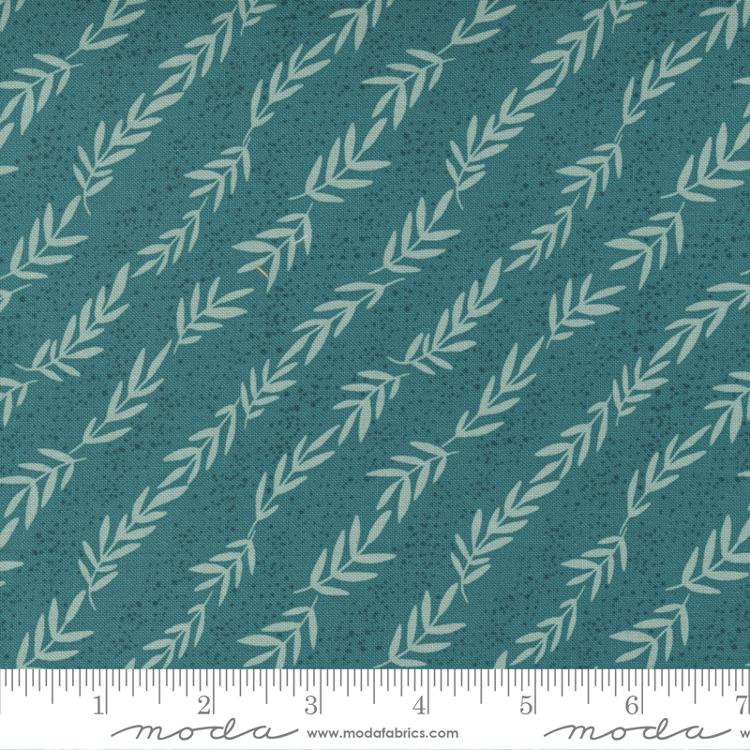 Moda - Songbook...A New Page - Leaf Stripe, Dark Teal