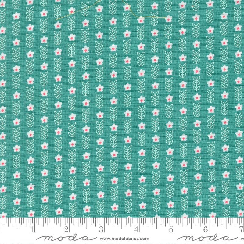 Moda - Strawberry Lemonade - Small Blooms, Teal