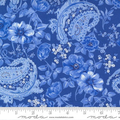 Moda - Summer Breeze - Flowers and Paisley, Royal