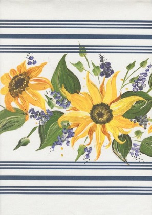 Moda - Summer Solstice Toweling - 18' Hemmed Edge - Sunflower, White