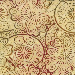 Moda - Summer Vacation Batiks - Swirly Floral, Sand