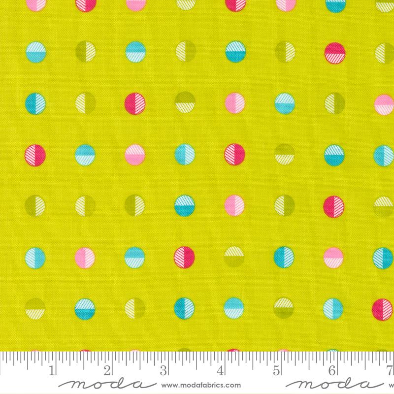 Moda - Sweet And Plenty - Half Moon Dots, Limeade