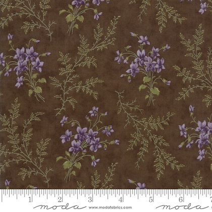 Moda - Sweet Violet - Violet Sprigs, Brown