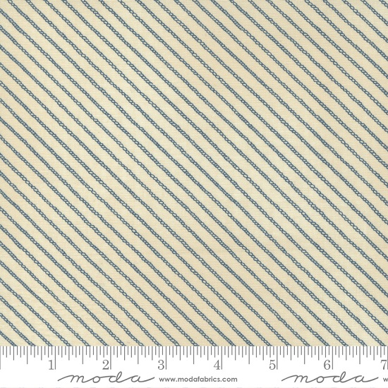 Moda - To The Sea - Bias Stripe, Natural/Dark Blue