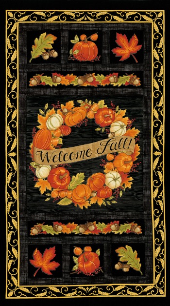 Moda - Welcome Fall - 24' Panel, Black