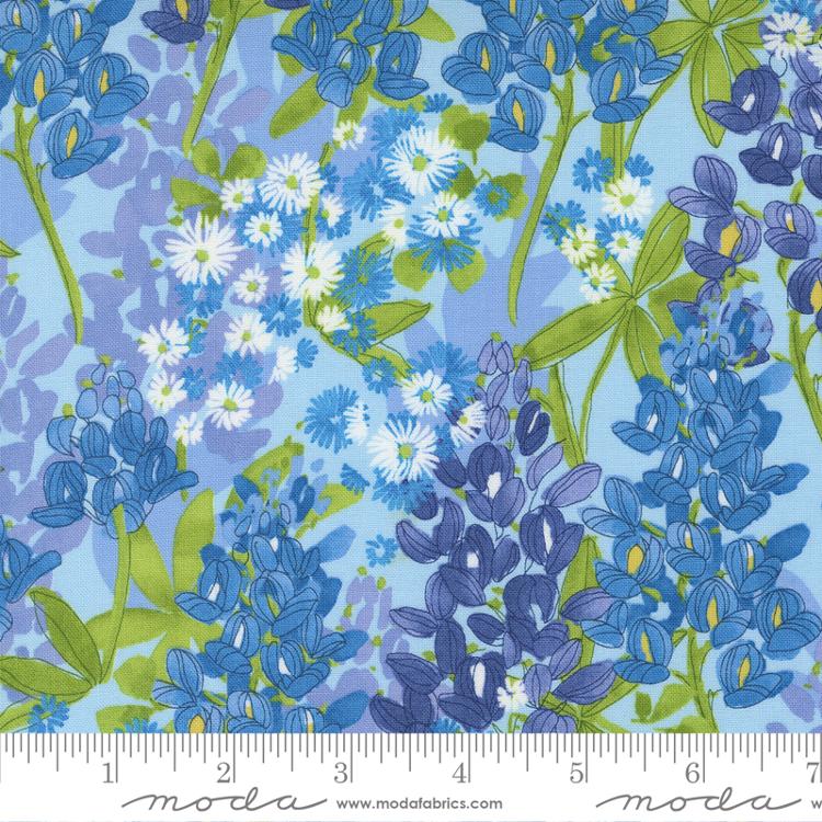 Moda - Wild Blossoms - Bluebonnets, Mist