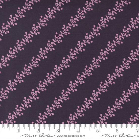 Moda - Wild Meadow - Bramble Stripe, Prune