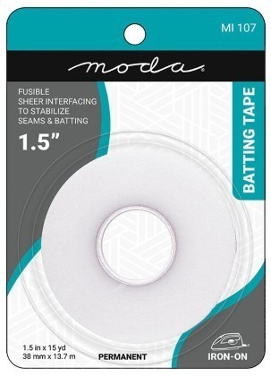 Moda Batting Tape - 1.5' Fusible Interfacing to Stabilize Seams & Batting