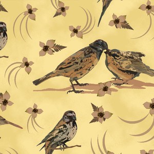 Newcastle - Julia's Notes - Birds & Blossoms, Gold