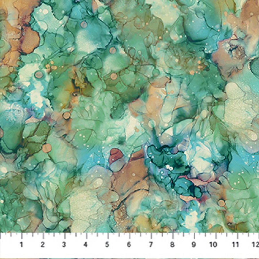 Northcott - Autumn Breeze - Large Texture, Medium Teal