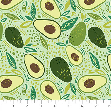 Northcott - Avocado Love - Avocado Feature, Seafoam