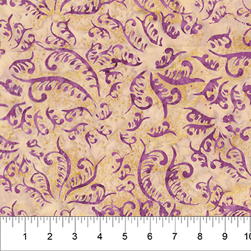 Northcott - Banyan Batiks - Stardust - Purple Vines, Cream