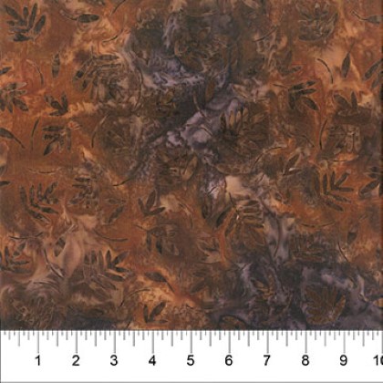 Northcott - Banyan Batiks Fragrant - Leaves, Brown