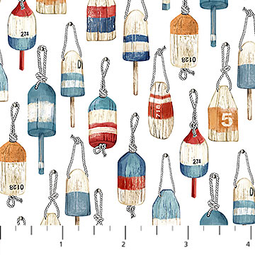 Northcott - Beach Therapy - Buoys, Off White