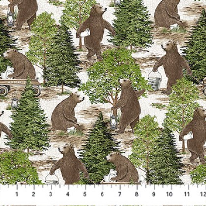 Northcott - Bear Necessities - Forest Bears, Cream