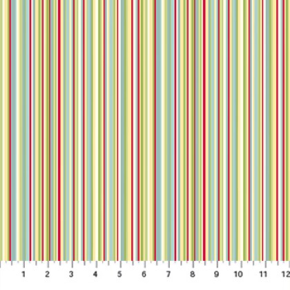 Northcott - Country Mouse - Barcode Stripe, White