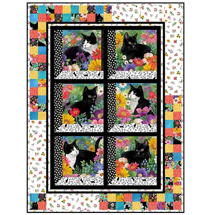 Northcott - Digital Quilt Top - Curious Outlook featuring Hide and Seek