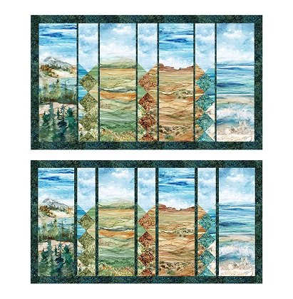 Northcott - Digital Quilt Top - Mountains to Seashore bases on The Great Outdoor