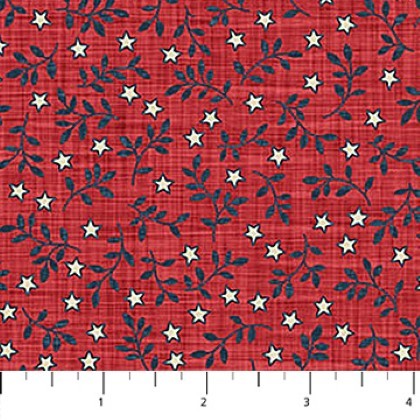 Northcott - Farmhouse Sampler - Star Blender, Red