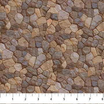 Northcott - First Frost - Variegated Stones, Brown