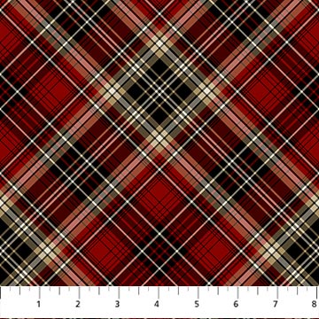 Northcott - For the Love of Pete - Plaid, Red