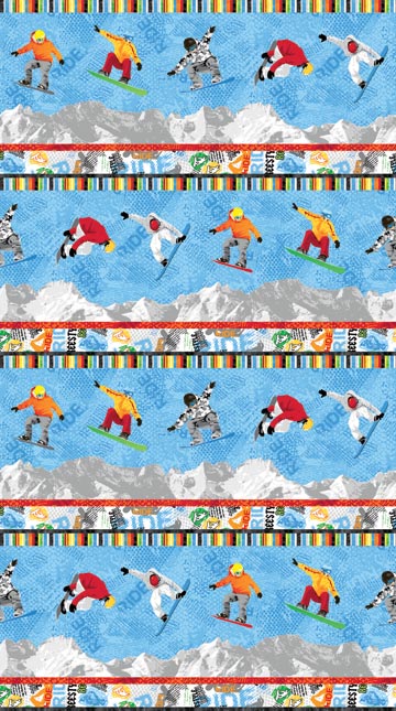 Northcott - Freestyle - Repeating Border Print, Multi