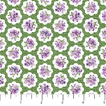 Northcott - Lilac Garden - Lilac Medallion, Green