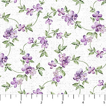 Northcott - Lilac Garden - Lilac Vine, White