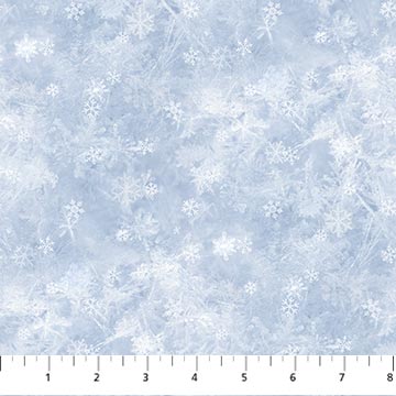 Northcott - Little Donkey's Christmas Flannel - Tiny Flakes, Blue