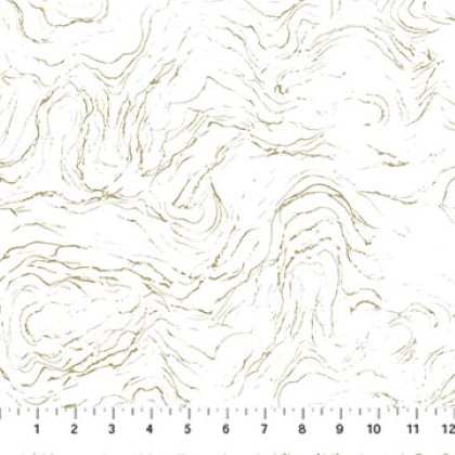 Northcott - Midas Touch - Abstract Swirls, White