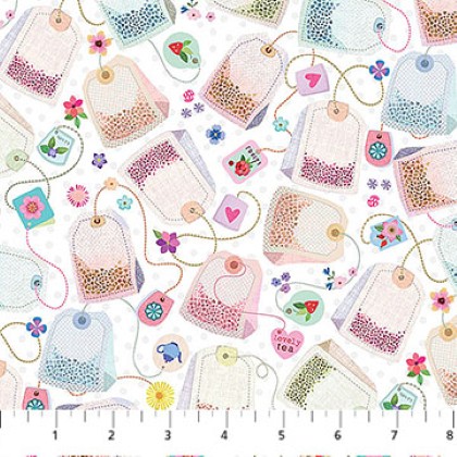 Northcott - My Cup of Tea - Tea Bags, White