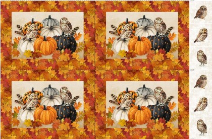 Northcott - Night Owl - 28' Canvas Placemats Panel, Beige