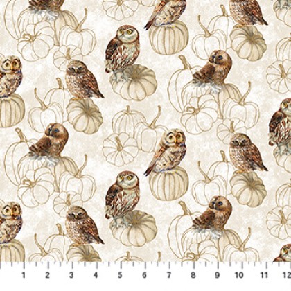 Northcott - Night Owl - Owls, Cream