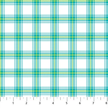 Northcott - Piccadilly - Small Plaid, Turquoise
