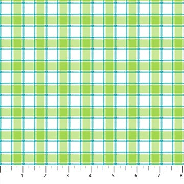 Northcott - Piccadilly - Tri Color Check, Lime/Multi