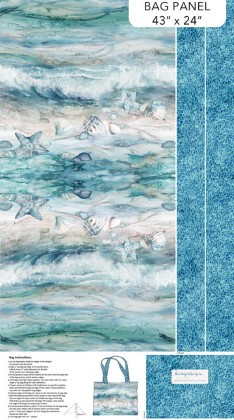 Northcott - Sea Breeze - 24' Bag Panel, Pale Blue